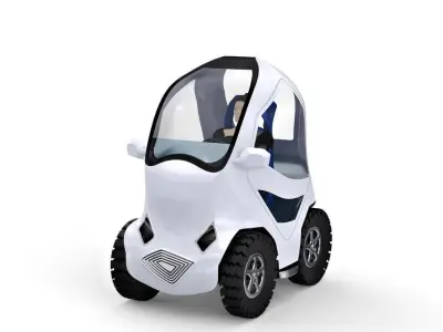 Electric City Car for a GIRL Free 3D model