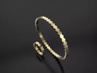 Chaumet set ring and bracelet 3D print model