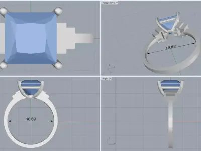 ring woman  3D print model 56