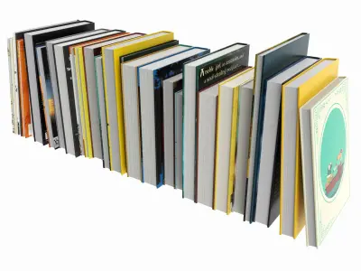 Books for interior decoration 01 3D model