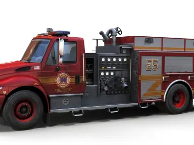 Durastar Firetruck Truck Low-poly 3D model