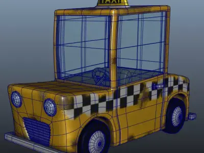 Taxi Cab Cartoon 3D model
