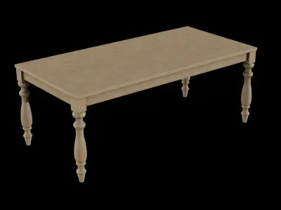 Theodora Dining Table greywashed Pine Low-poly 3D model