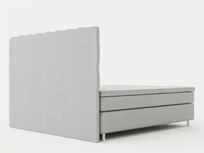 Superior Luxury Continental Bed180x200 Cm Light Gray Silver Low-poly 3D model