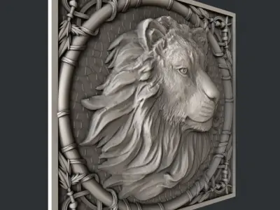 3d STL models for CNC lion 3D model buy
