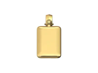 Rounded rectangular dogtag pendant with bail 3D print model