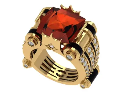 Stone Ring For Men 3D print model purchase