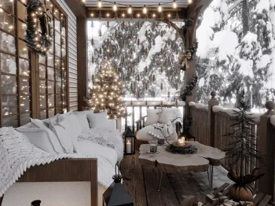 Christmas Home Set Blender Scenes 3D model
