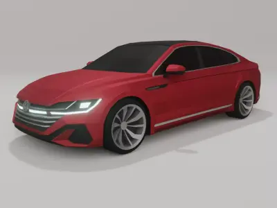 Volkswagen Arteon low poly 3D model Low-poly 3D model