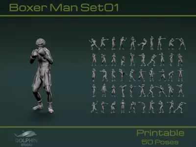 Boxer Man Set01 3D model