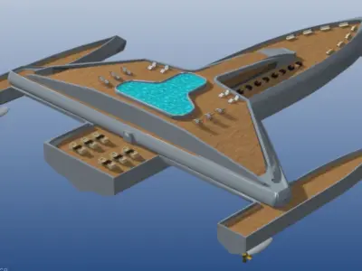 Estrella Luxury Yacht - High Poly 3D model