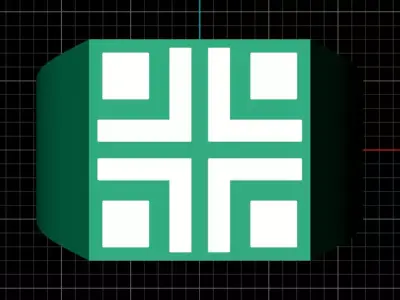 Mens Black Enamel Geometric 16 mm Signet  Ring 7 3D print model