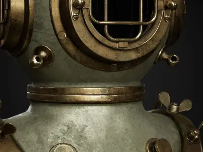 Diver Helmet Low-poly 3D model