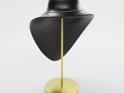 Jewelry Necklace Display Bust 3D model