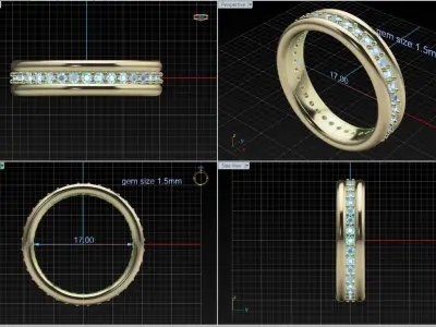Womens designer diamond eternity ring  wedding ring jewelry Free 3D print model