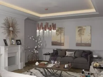 A wonderful living room made with 3ds max  3D model