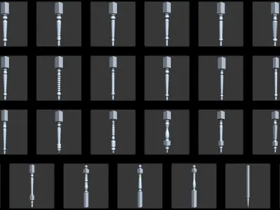 108 Table Legs IMM Brushes Pack Low-poly 3D model