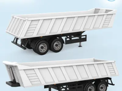 Heavy Tipper Trailer 3D print model
