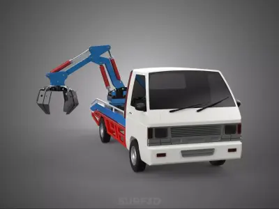 TRUCK PICK UP MOBILE CRANE HOIST LOAD LIFT GRABBER CLAW GRAPPLE 3D model