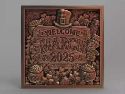welcom march 2025 st patrick day decor  3D print model
