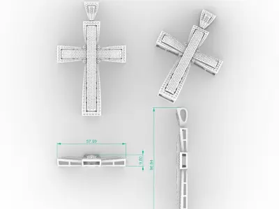 Hip Hop Diamond Cross 3D print model