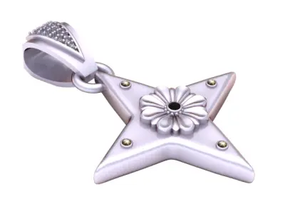 star shaped pendant  3D print model