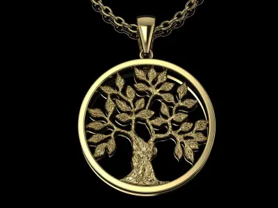 Jewelry  Tree Pendant Gold MK-048 3D print model