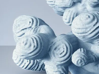 Author sculpture coral 3D model