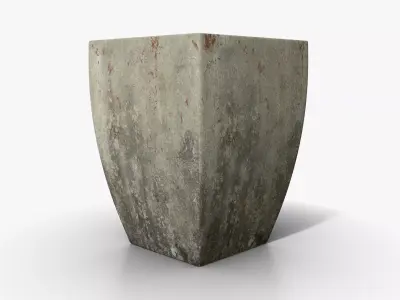Vase Concrete Quad M Low-poly 3D model