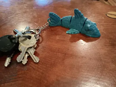Koi Fish Keychain - flexi fidget toy 3D print model