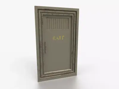 Low poly Metal Door Free low-poly 3D model
