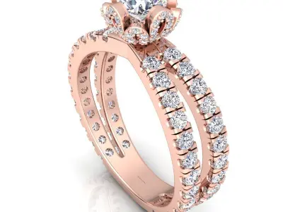 Luxury Engagement Ring 3d Model and Render Detail  3D print model
