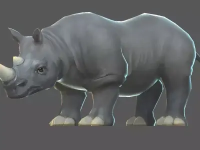 Rhinoceros   cattle Low-poly 3D model