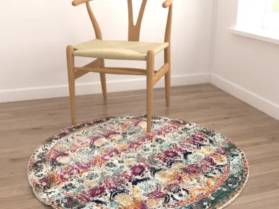 Round Rug Set 36 3D model