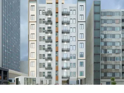 Modern Residential Investment Building    Low-poly 3D model