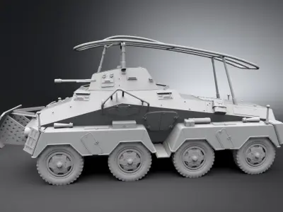 Schwerer Panzerspahwagen Scale model 3D print model