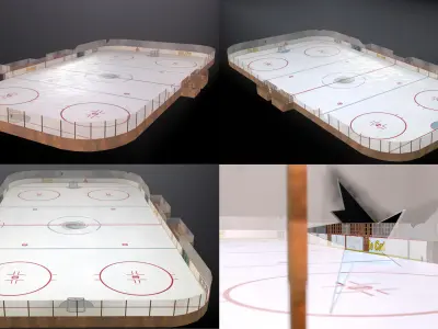 Ice Hockey Rink- Apocalypse Low-poly 3D model