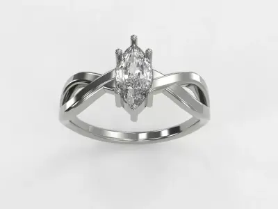 Twisted marquise ring for 3D printing 3D print model