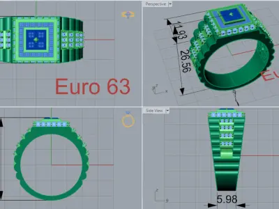 Luxury man Rolex design diamond ring model ror0008 3D print model
