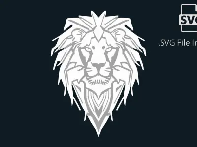 Feline Lion Stylized Pendant Amulet Necklace Design 3D print model