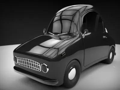funny cartoon car  Low-poly 3D model