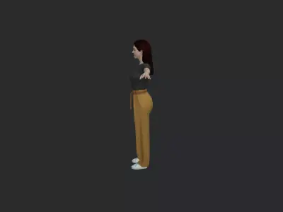 Casual Female Character Game Ready 3D Model PBR Low-poly 3D model