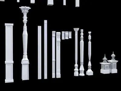 Classical Columns pillar decorate 3d model  3D model