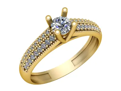 Solitaire Engagement Diamond ring 3d Printable Model 3D print model