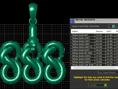 GOLDEN SNAKE PENDANT 3D PRINTABLE MODEL  3D print model