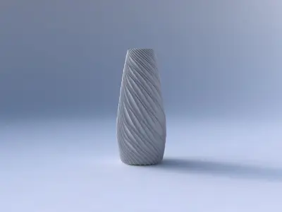 Vase Bullet with wavy extruded lines 3D print model