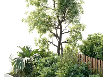 Garden plants set in a box  outdoor set 127 3D model