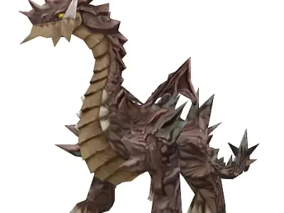 A Brown Dragon Rigged 3D model