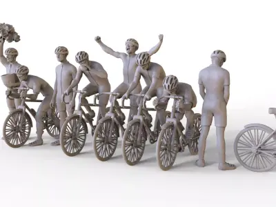 cyclists 3D print model