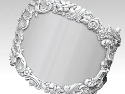 Female Woman Girl Carved Pattern Floral Spoon Style Ring 3D print model